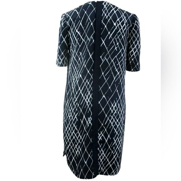 Whistles- Women’s Navy Blue White Diamond Splatter 100% Silk Dress US 8/ UK 12 - Picture 8 of 12